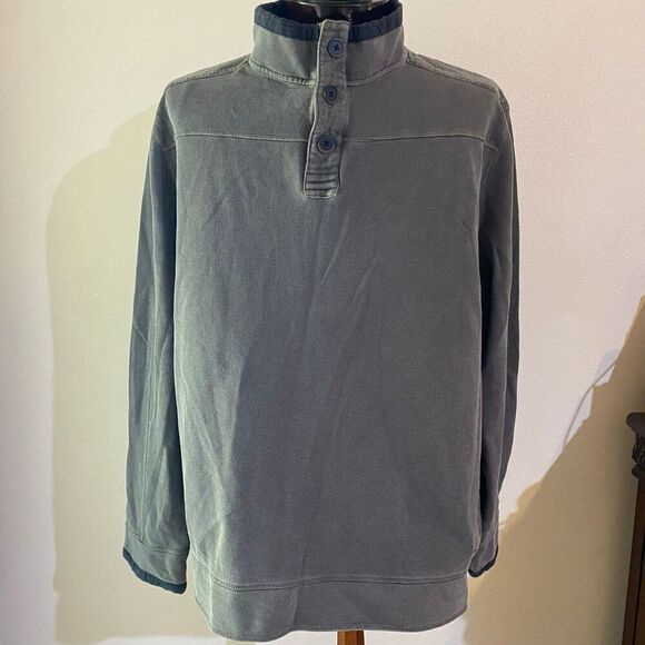Cobalt 2 Cobalt Long Sleeve Grey Cotton Pullover Henley Mens X-Large - Picture 1 of 10
